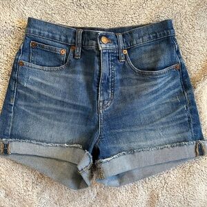 Madewell cuffed high rise denim short